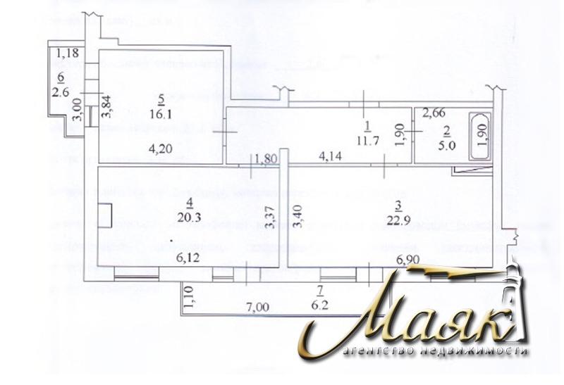 Двухкомнатная квартира в новострое.